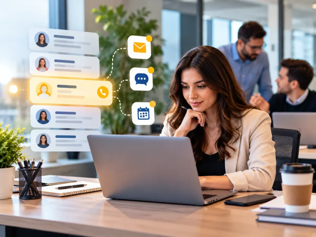 Team qualifying website leads in a CRM workflow